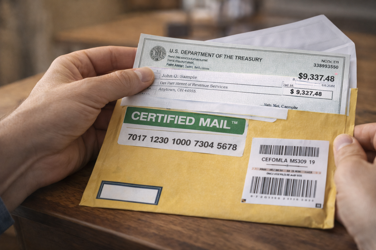 Certified Check Mailed to You